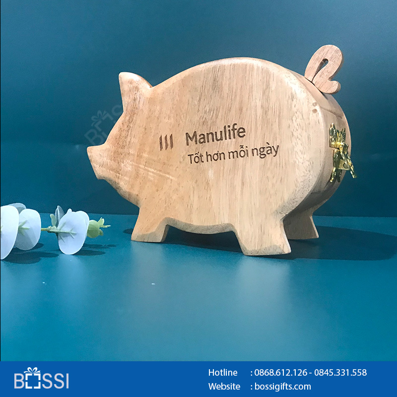 Heo tiết kiệm quà tặng khắc logo Manulife