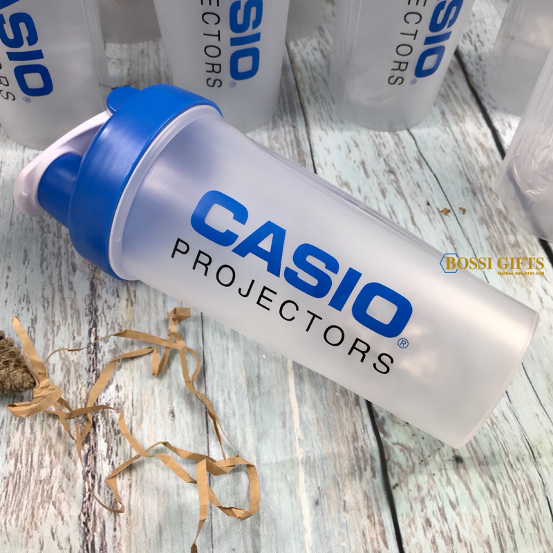 Bình nước du lịch 600ml, quà tặng in logo Casio - Minh Nam Tech